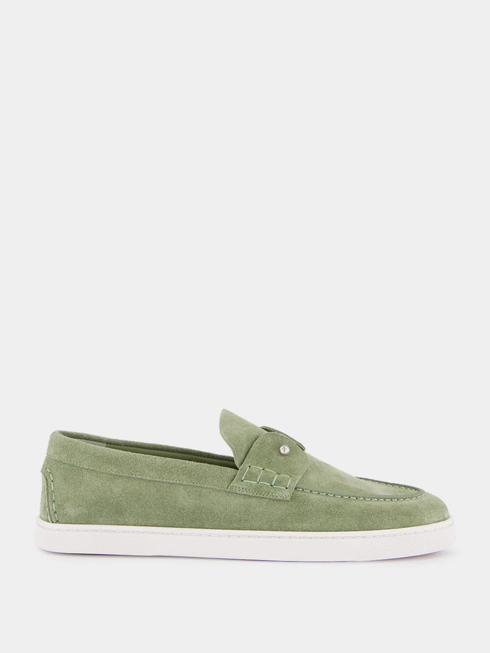 Chambeliboat Boat Shoes in Haiiro Green Calf Leather