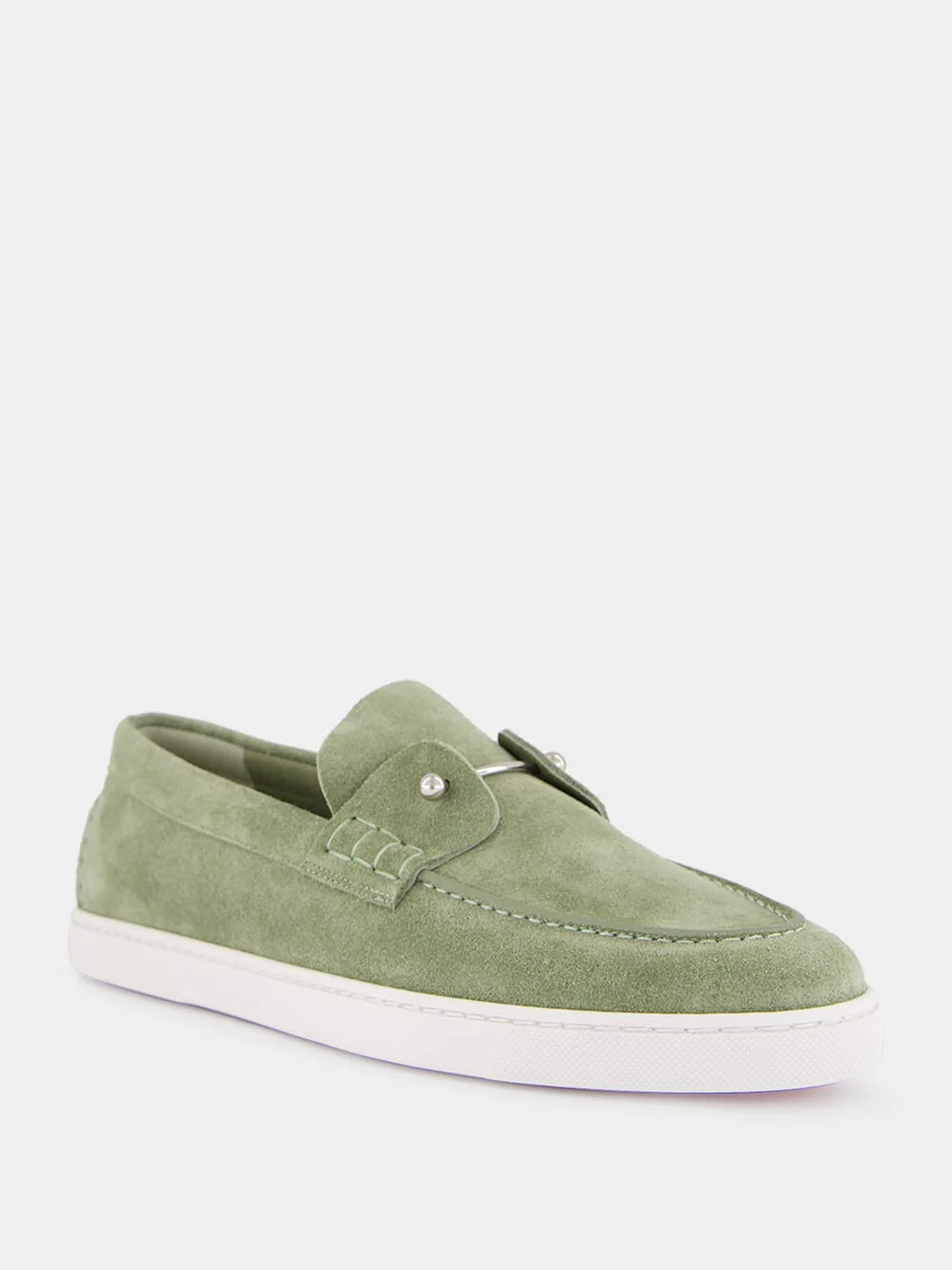 Chambeliboat Boat Shoes in Haiiro Green Calf Leather - Image 3