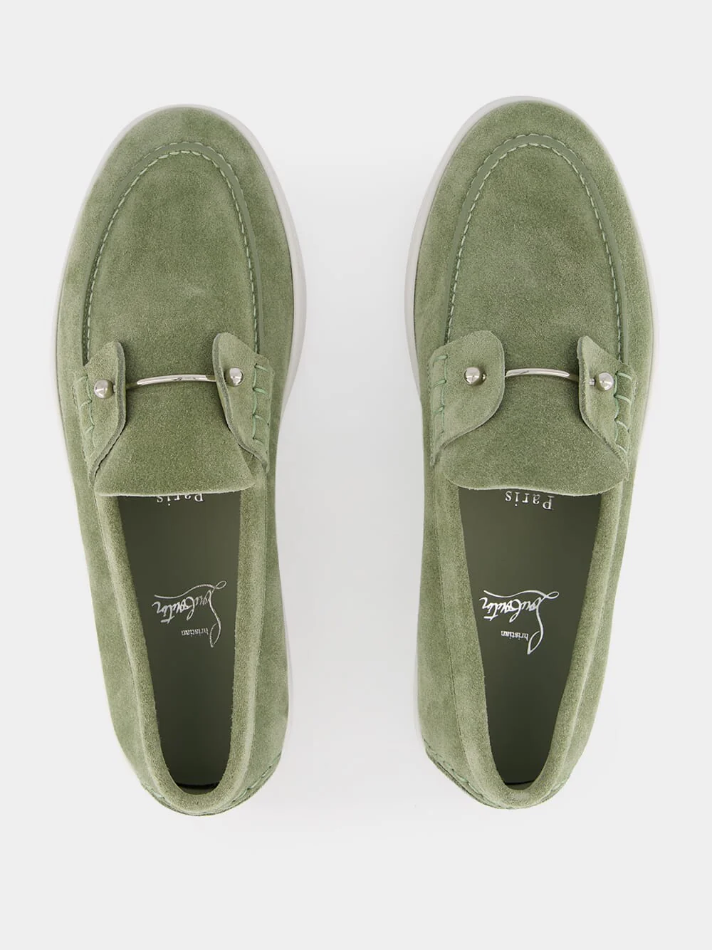 Chambeliboat Boat Shoes in Haiiro Green Calf Leather - Image 5