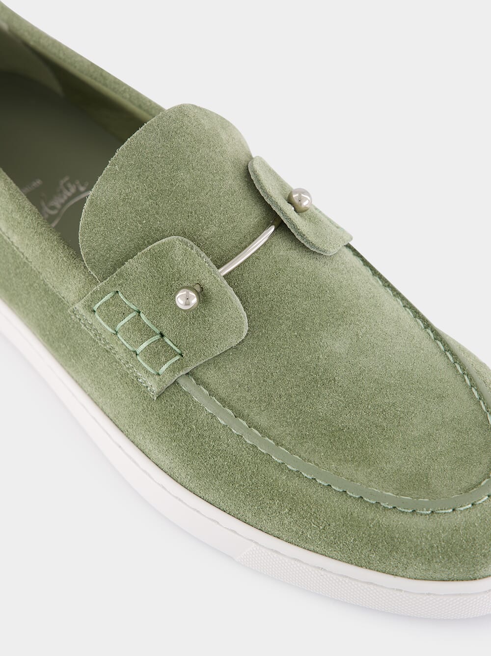 Chambeliboat Boat Shoes in Haiiro Green Calf Leather - Image 8