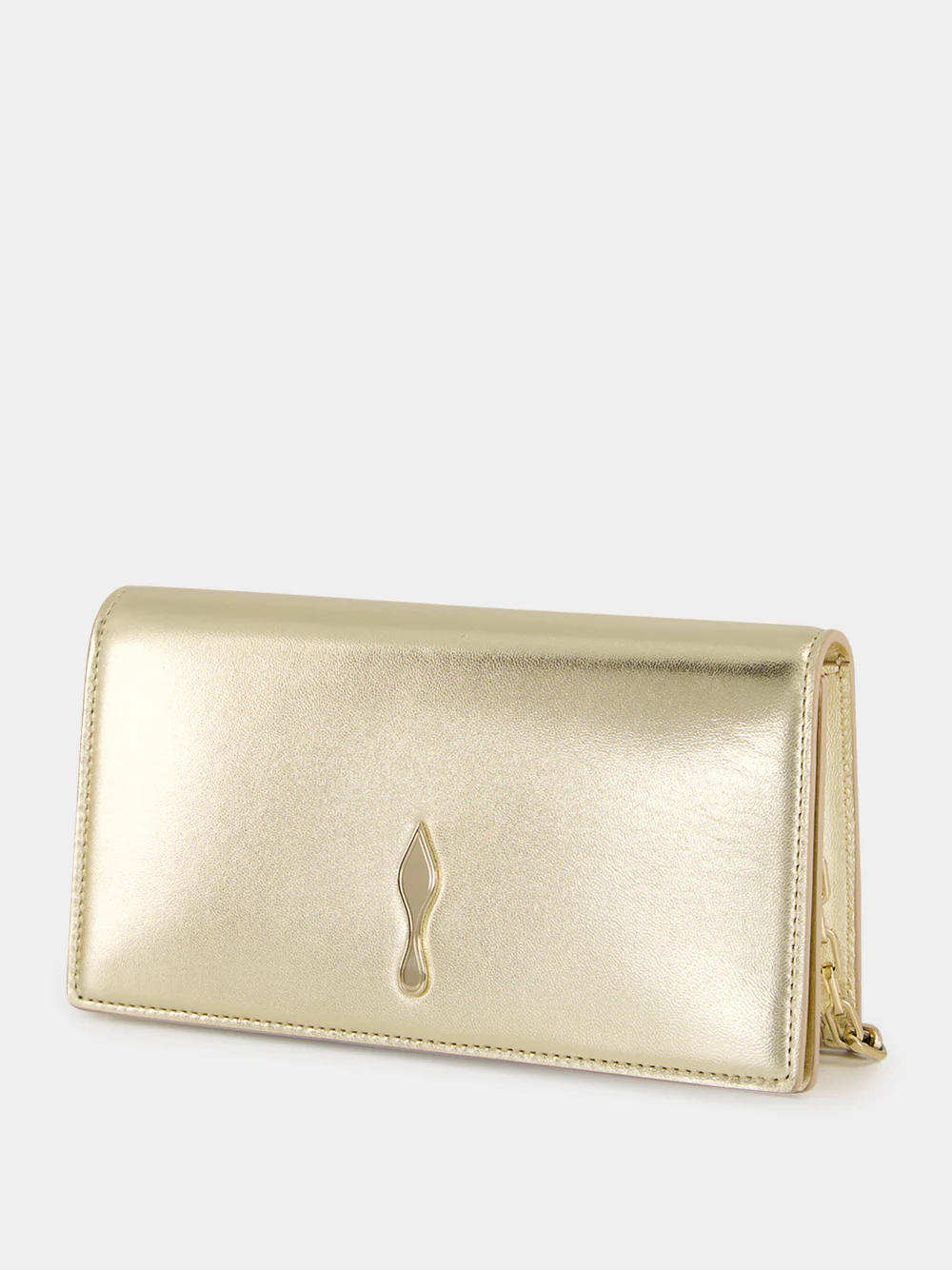 Gold Bettina Leather Clutch - Image 3