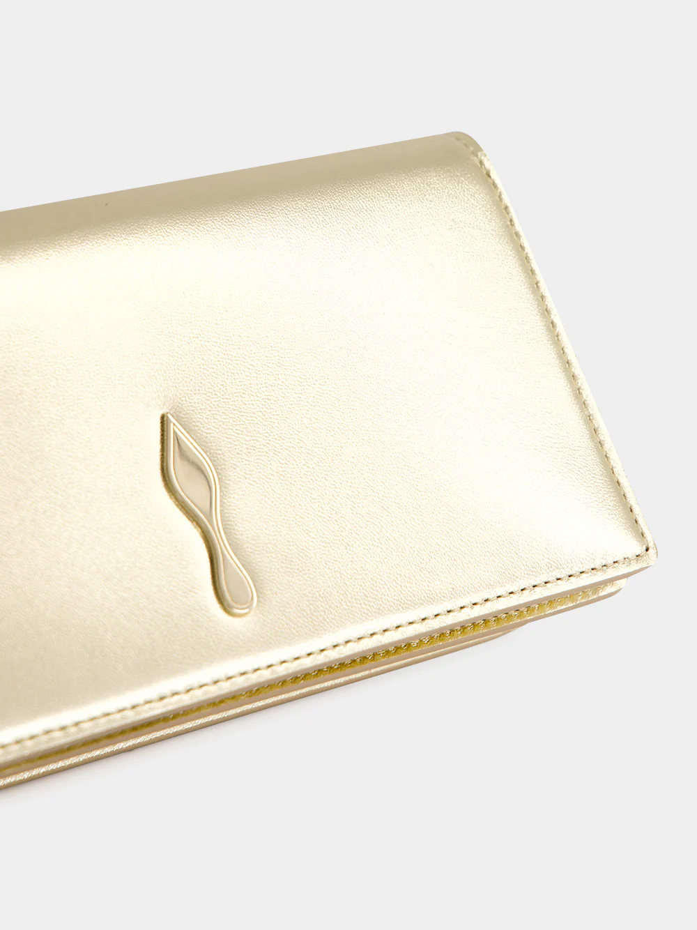 Gold Bettina Leather Clutch - Image 7