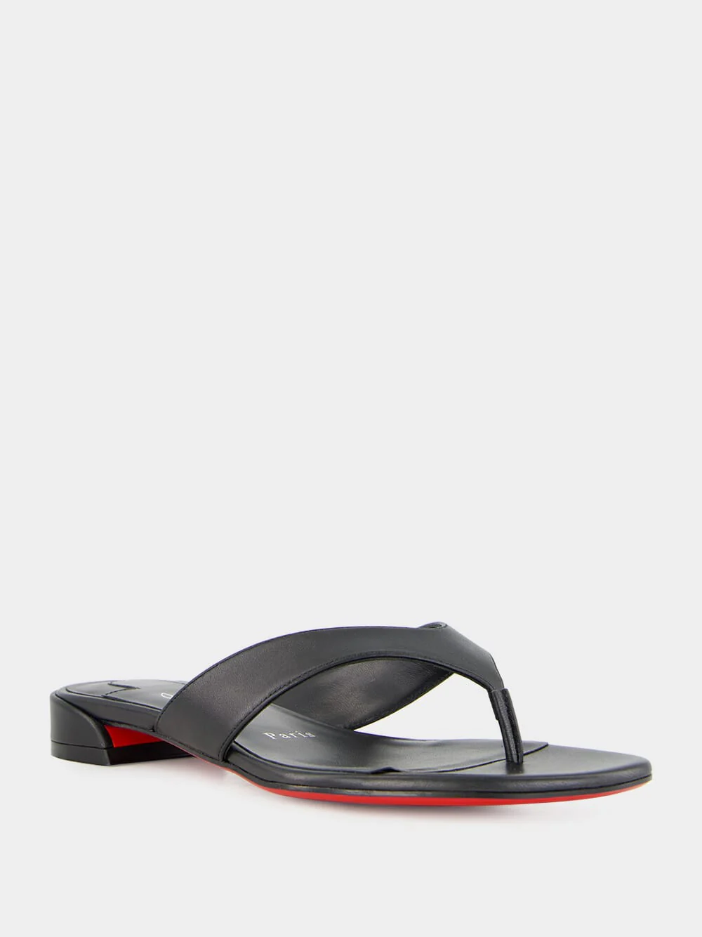 Janetonga Black Lamb Nappa Leather Thong Sandals - Image 2