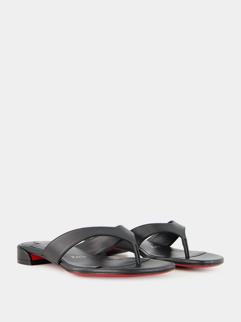Janetonga Black Lamb Nappa Leather Thong Sandals - Image 3