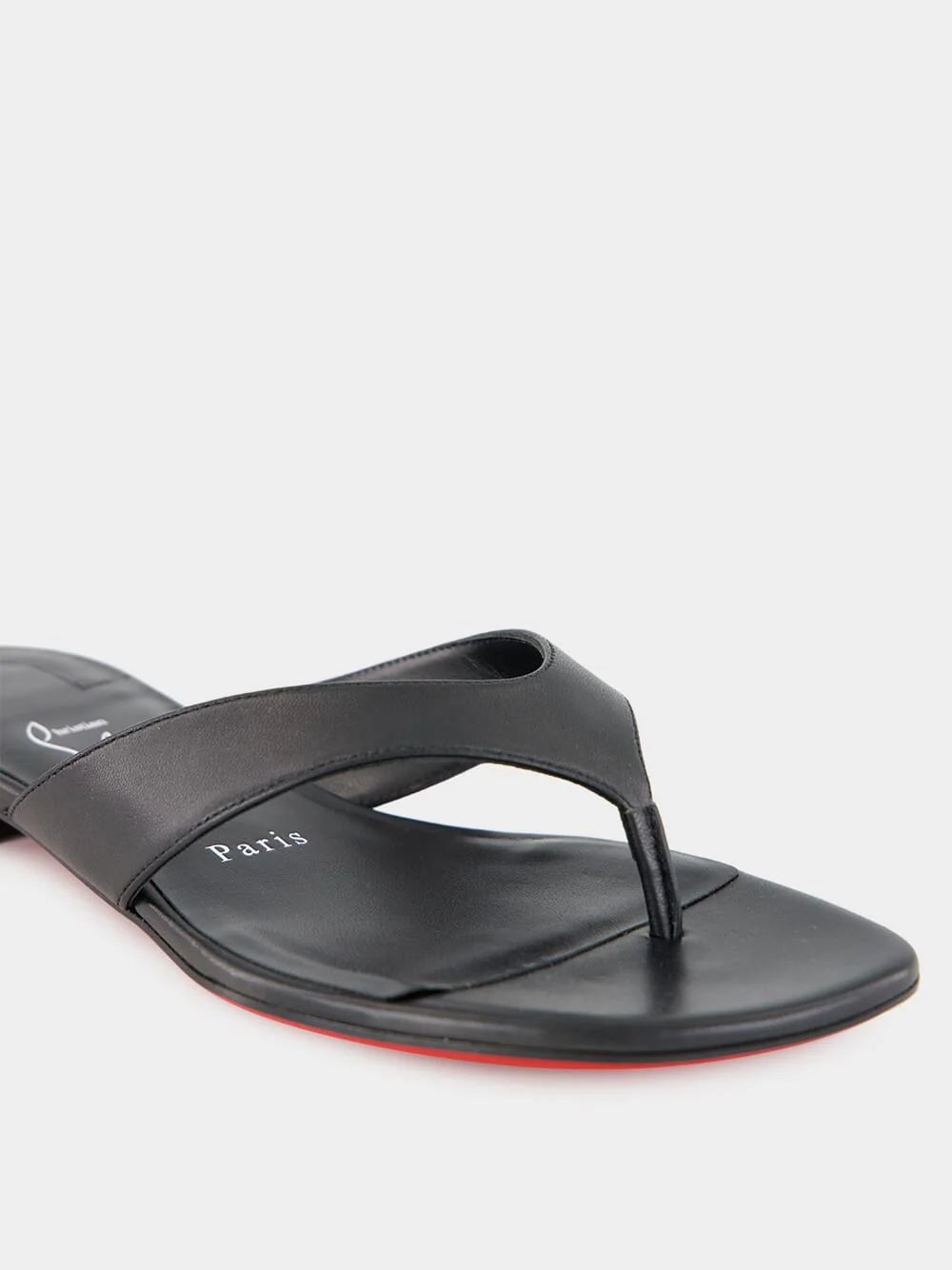 Janetonga Black Lamb Nappa Leather Thong Sandals - Image 6