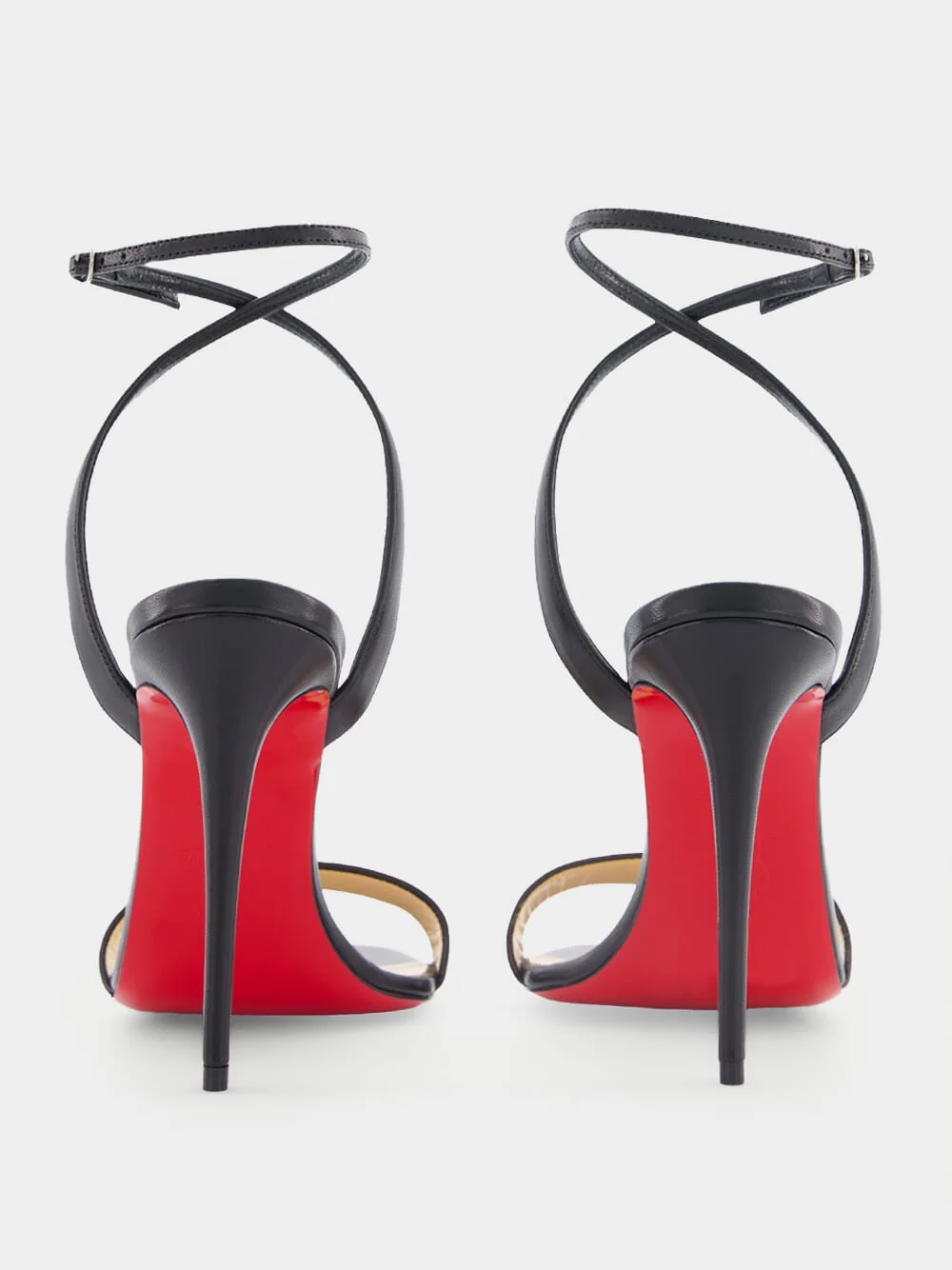 Loubigirl 100mm Black Nappa Leather Sandals - Image 5