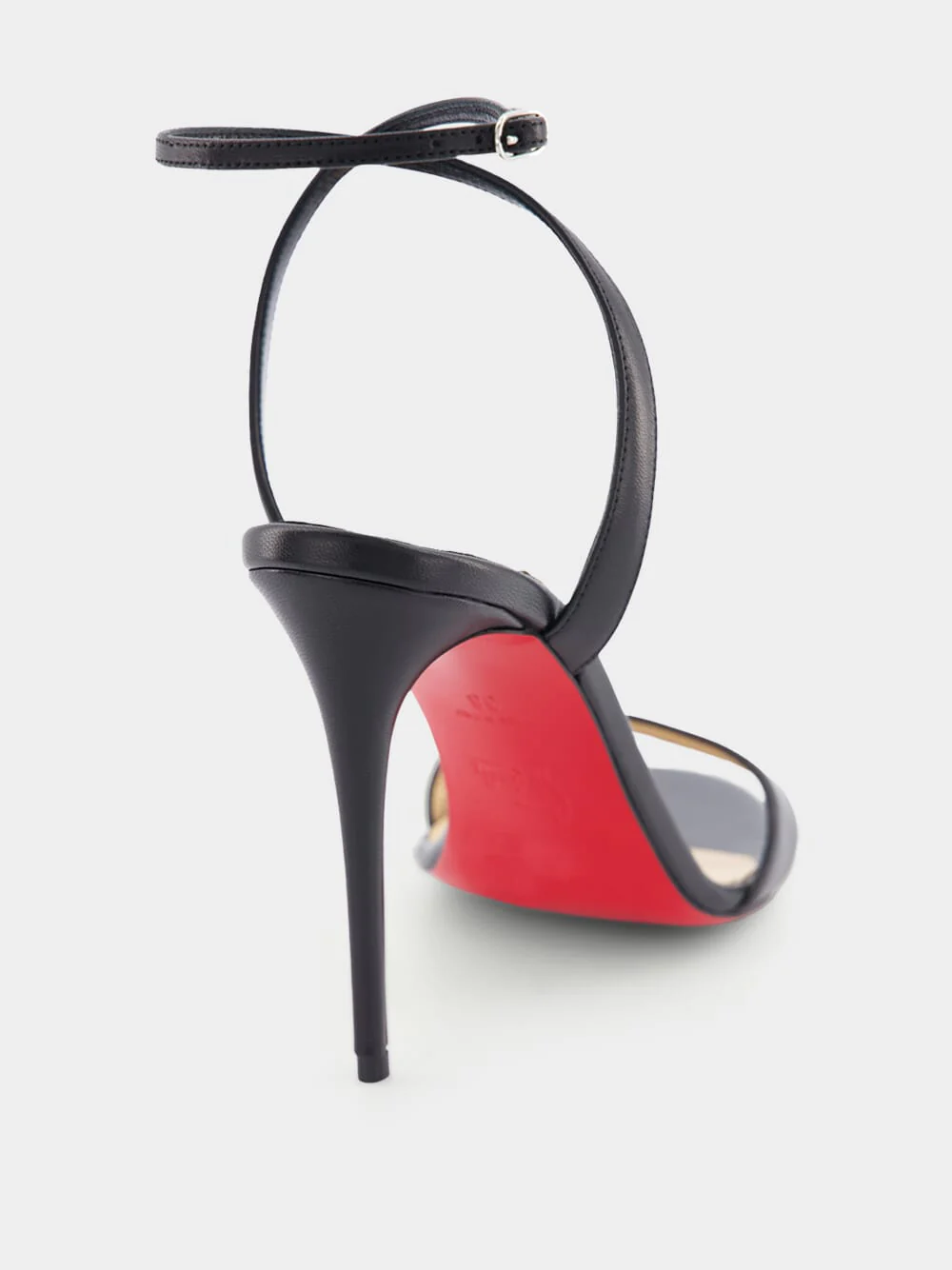 Loubigirl 100mm Black Nappa Leather Sandals - Image 6