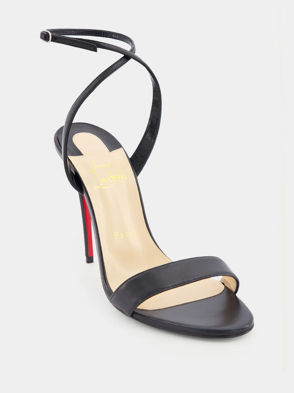 Loubigirl 100mm Black Nappa Leather Sandals - Image 7