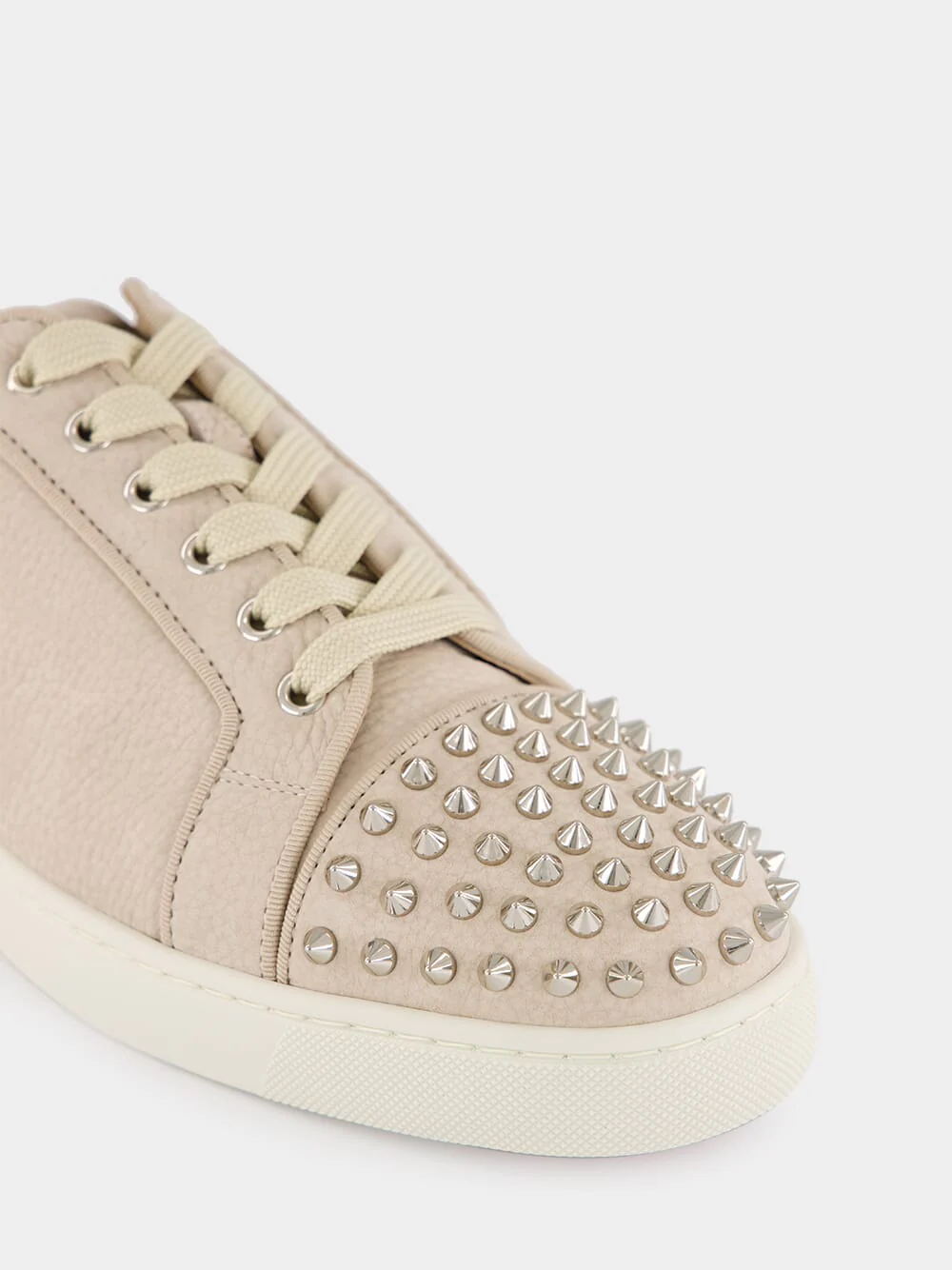 Louis Junior Spikes Sneakers in Beige Veau Velours - Image 6