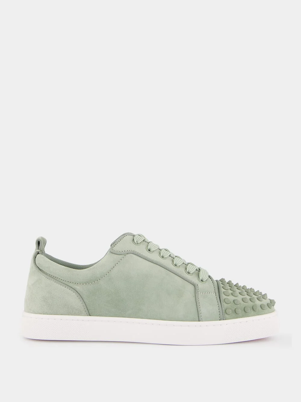 Louis Junior Spikes Sneakers in Haiiro Green Veau Velours