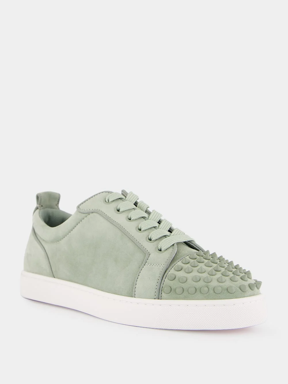 Louis Junior Spikes Sneakers in Haiiro Green Veau Velours - Image 2