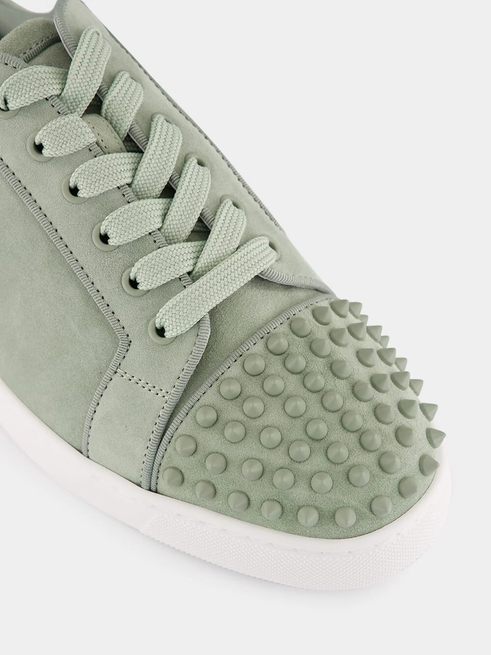 Louis Junior Spikes Sneakers in Haiiro Green Veau Velours - Image 7