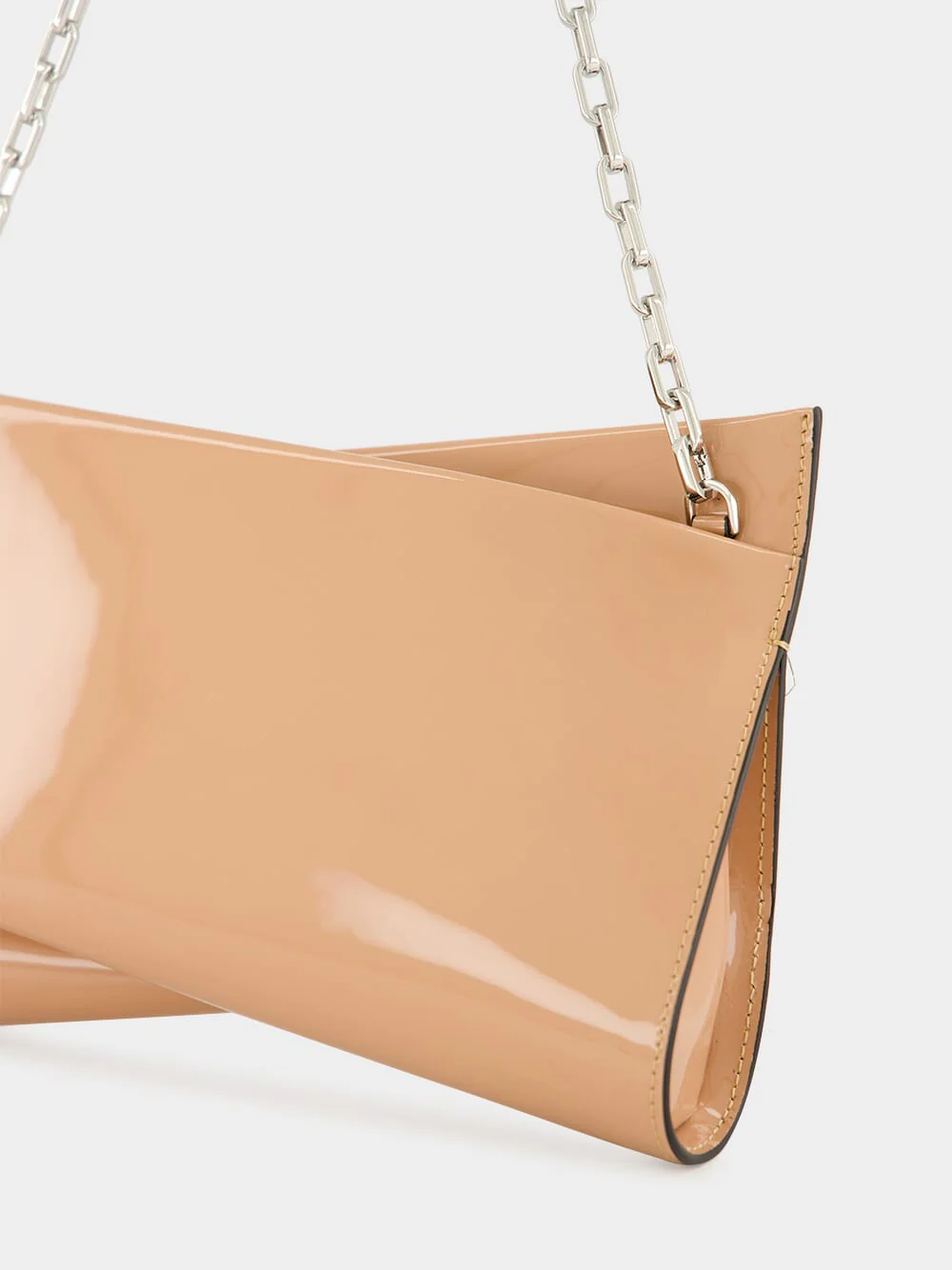 Lowbitwist Small Blush Patent Leather Clutch - Image 8
