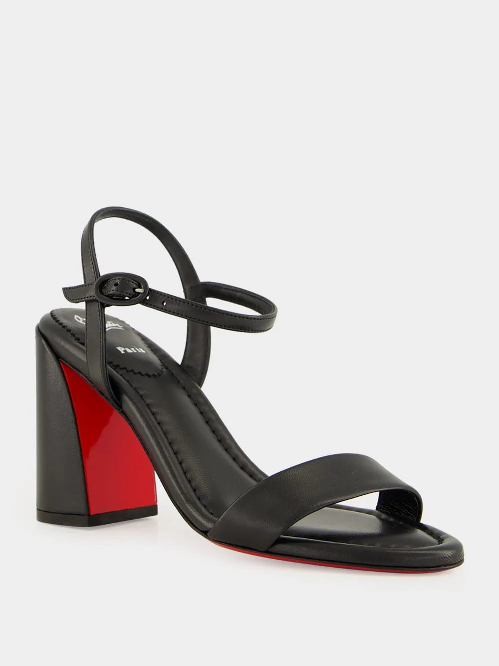 Miss Jane Sandal 85 in Black Lamb Nappa Leather - Image 2