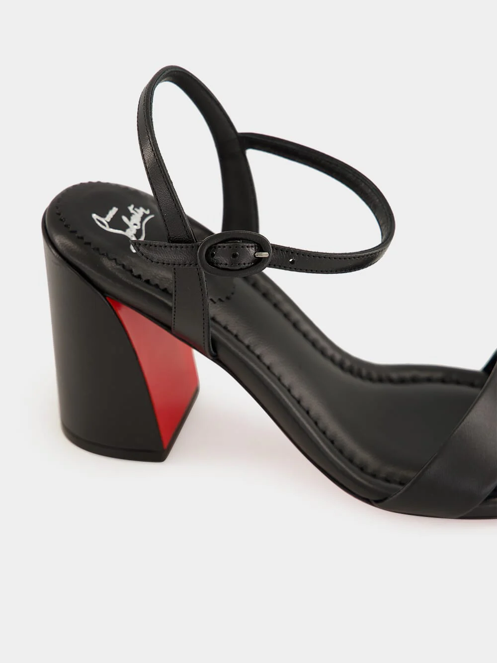 Miss Jane Sandal 85 in Black Lamb Nappa Leather - Image 6