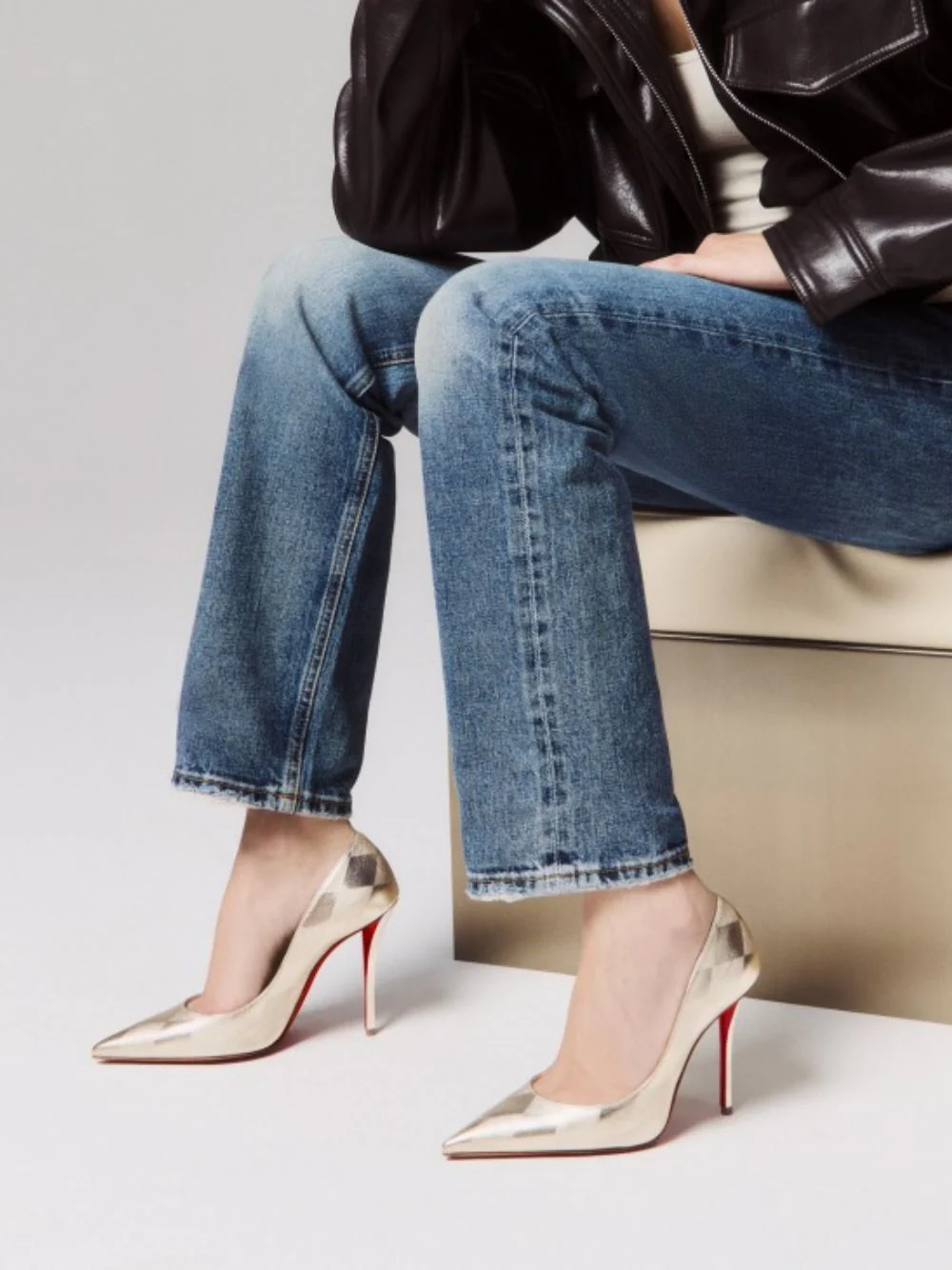 Platino Chiaro Miss Z 100 mm Diamond-Laminated Pumps