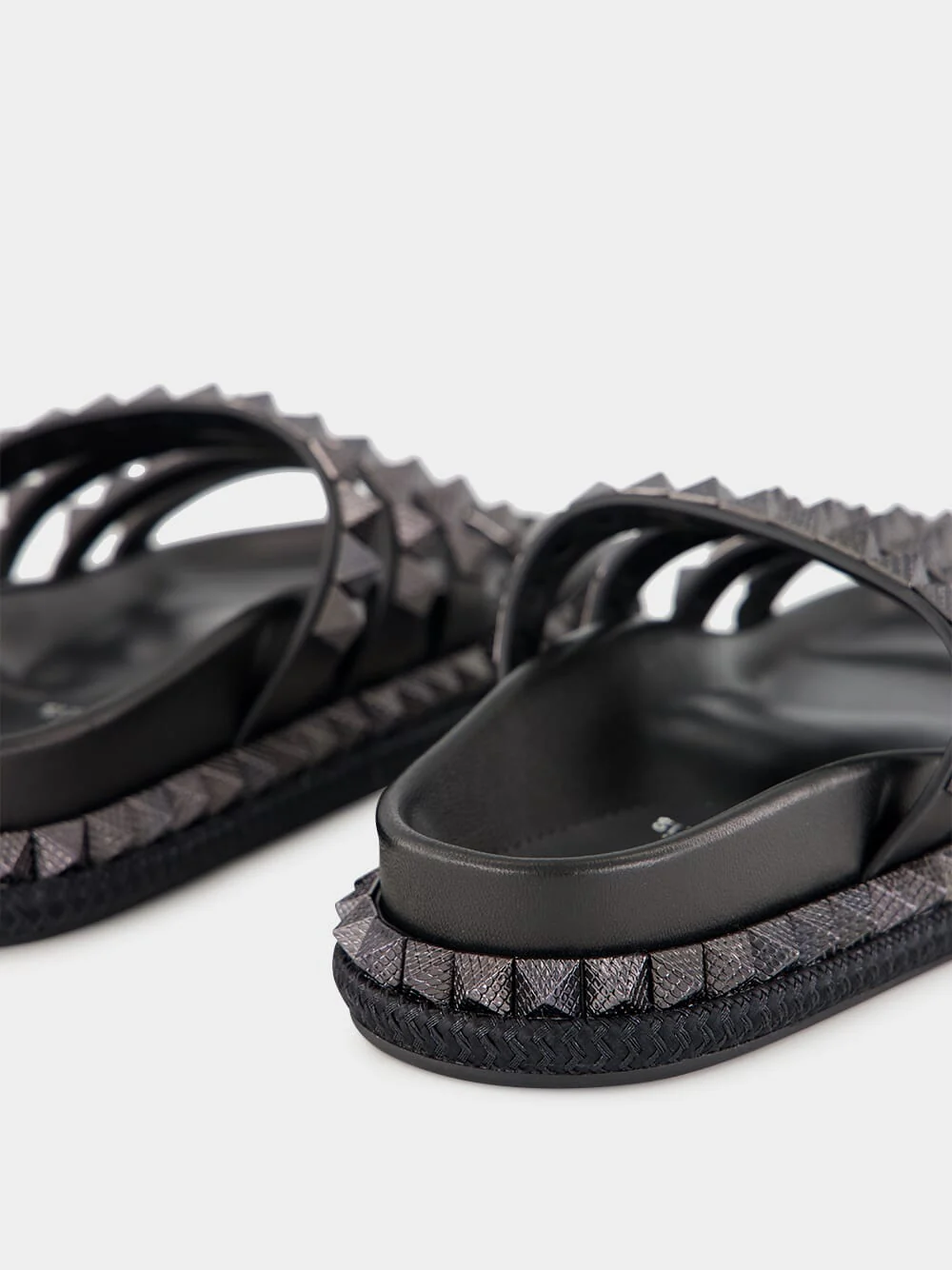 Pyra Hallulila Black Waxed Calf Leather Rope Mules - Image 8