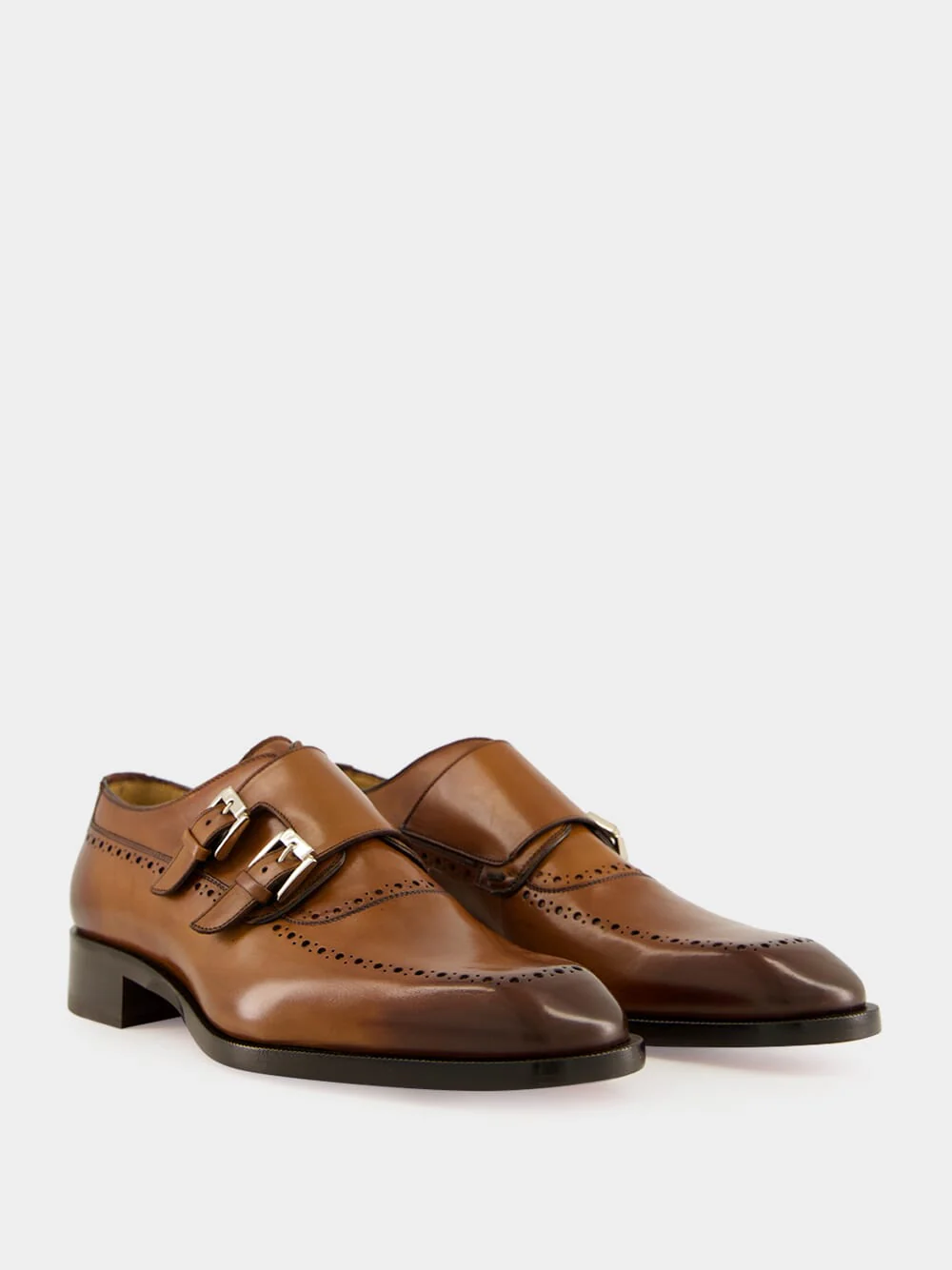 Sartok Monk Strap Havane Patina Leather Shoes - Image 3