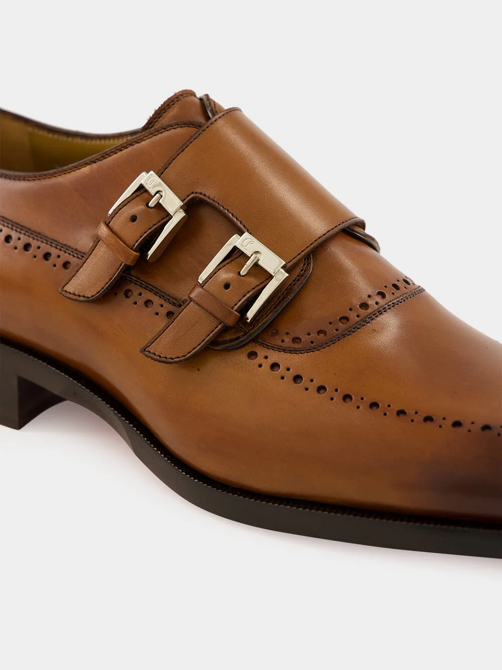Sartok Monk Strap Havane Patina Leather Shoes - Image 7