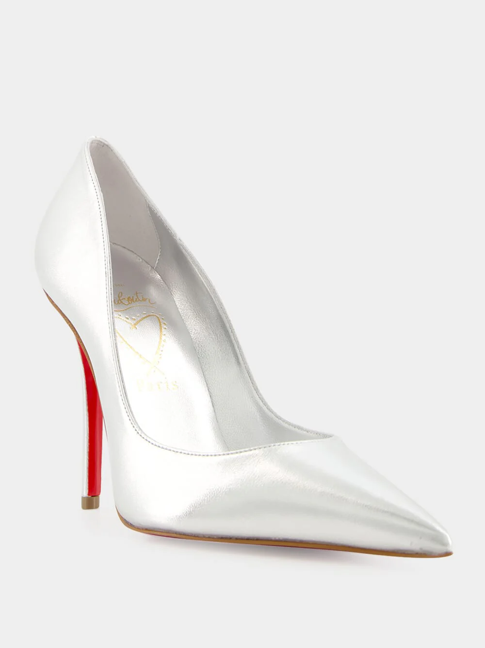 Silver Miss Z 100 Laminato Leather Pumps - Image 3