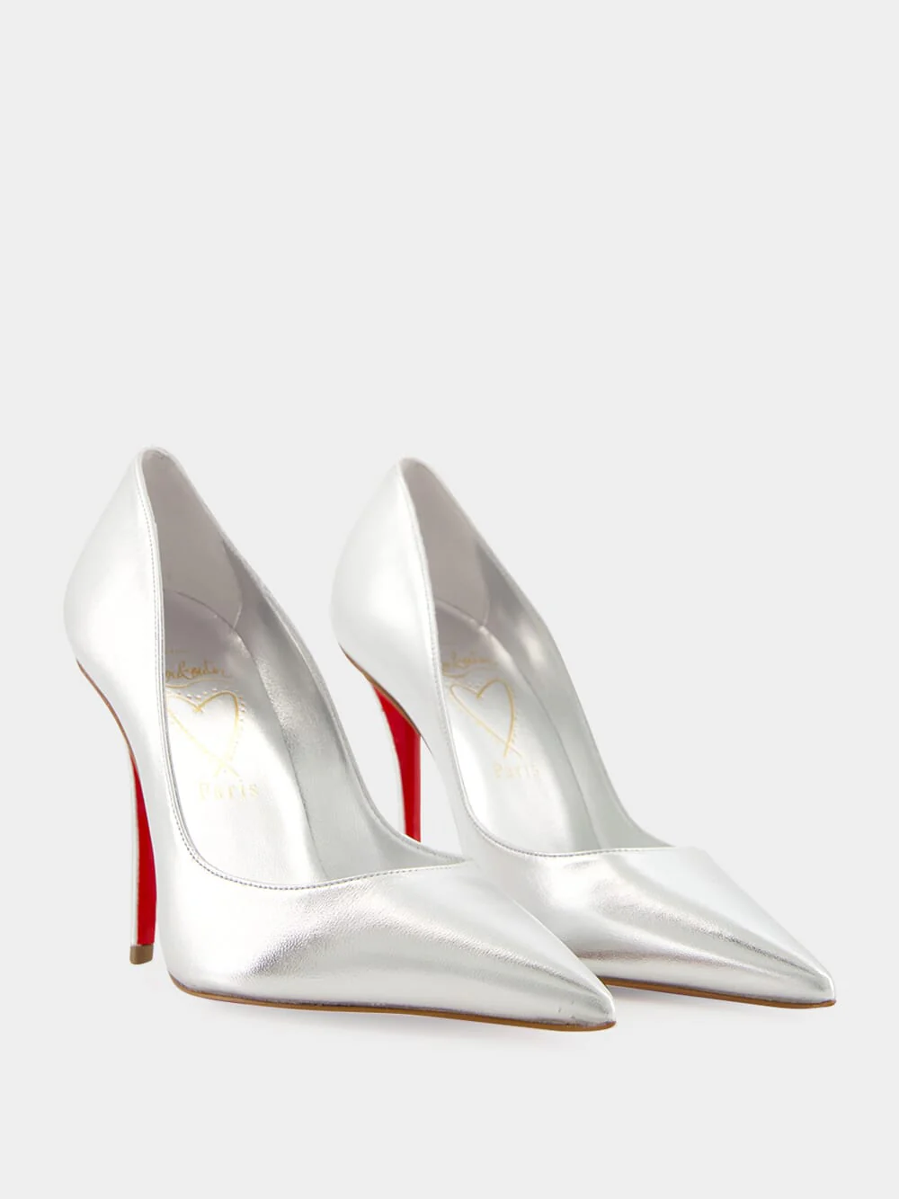 Silver Miss Z 100 Laminato Leather Pumps - Image 4