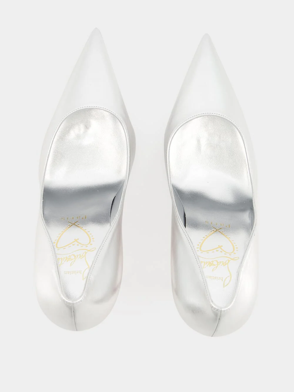 Silver Miss Z 100 Laminato Leather Pumps - Image 5