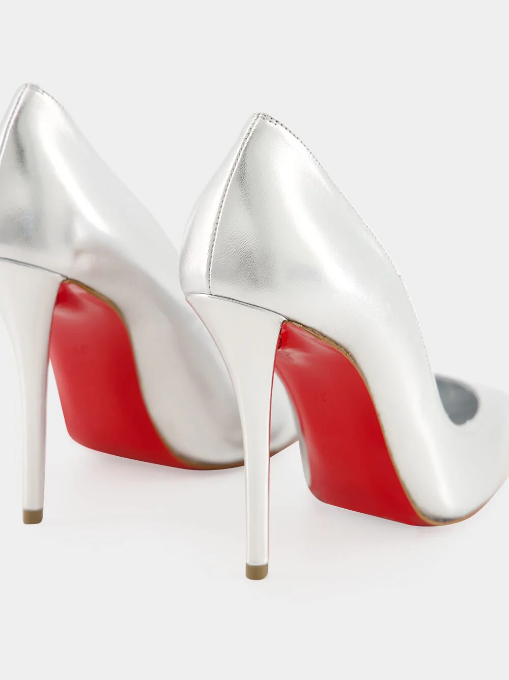Silver Miss Z 100 Laminato Leather Pumps - Image 7