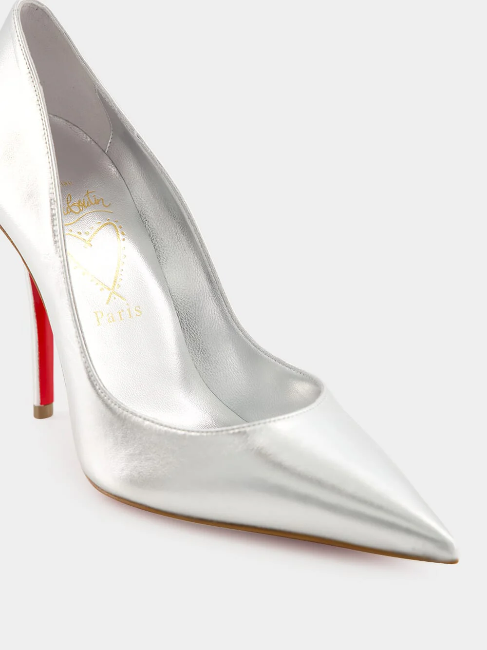 Silver Miss Z 100 Laminato Leather Pumps - Image 8