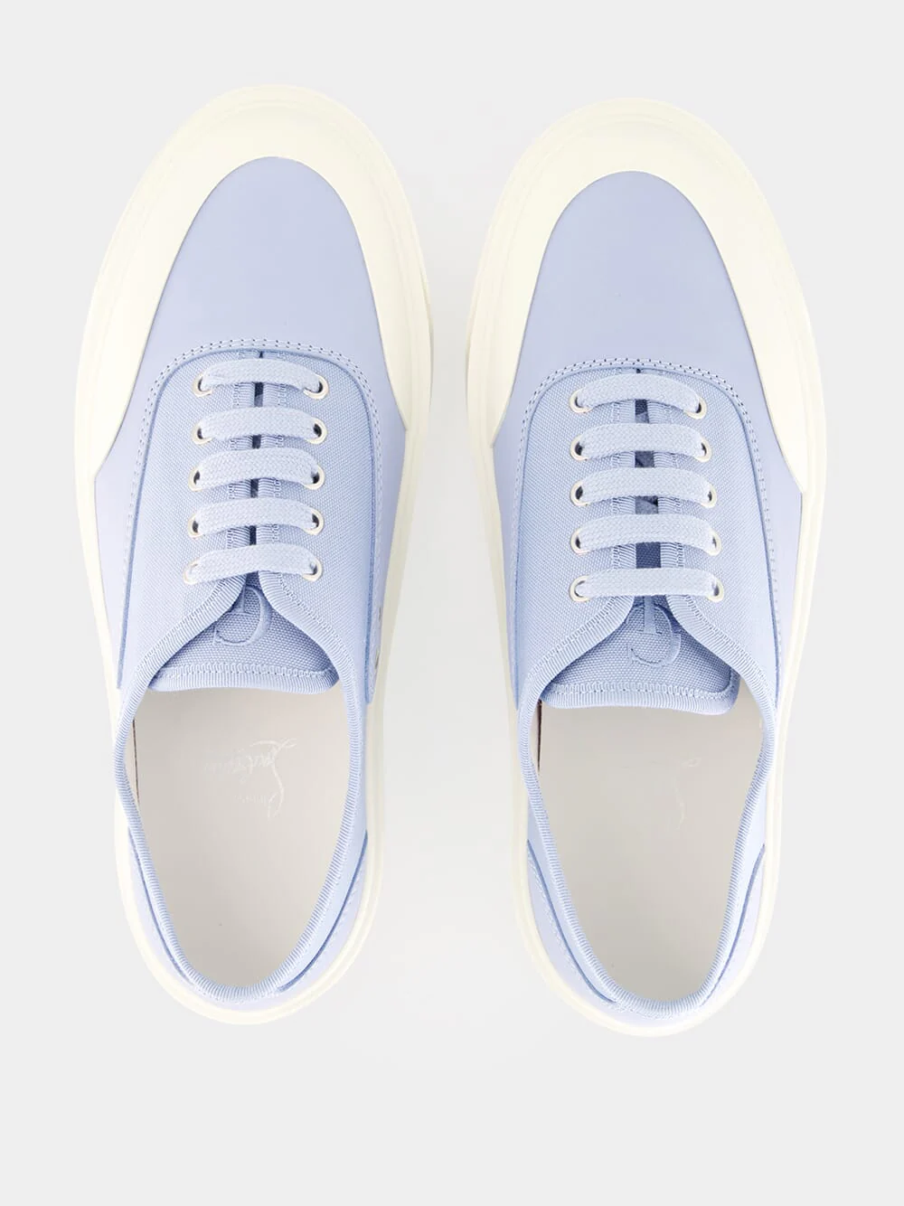 Pastel Blue Tactical Skate Leather Sneakers - Image 4