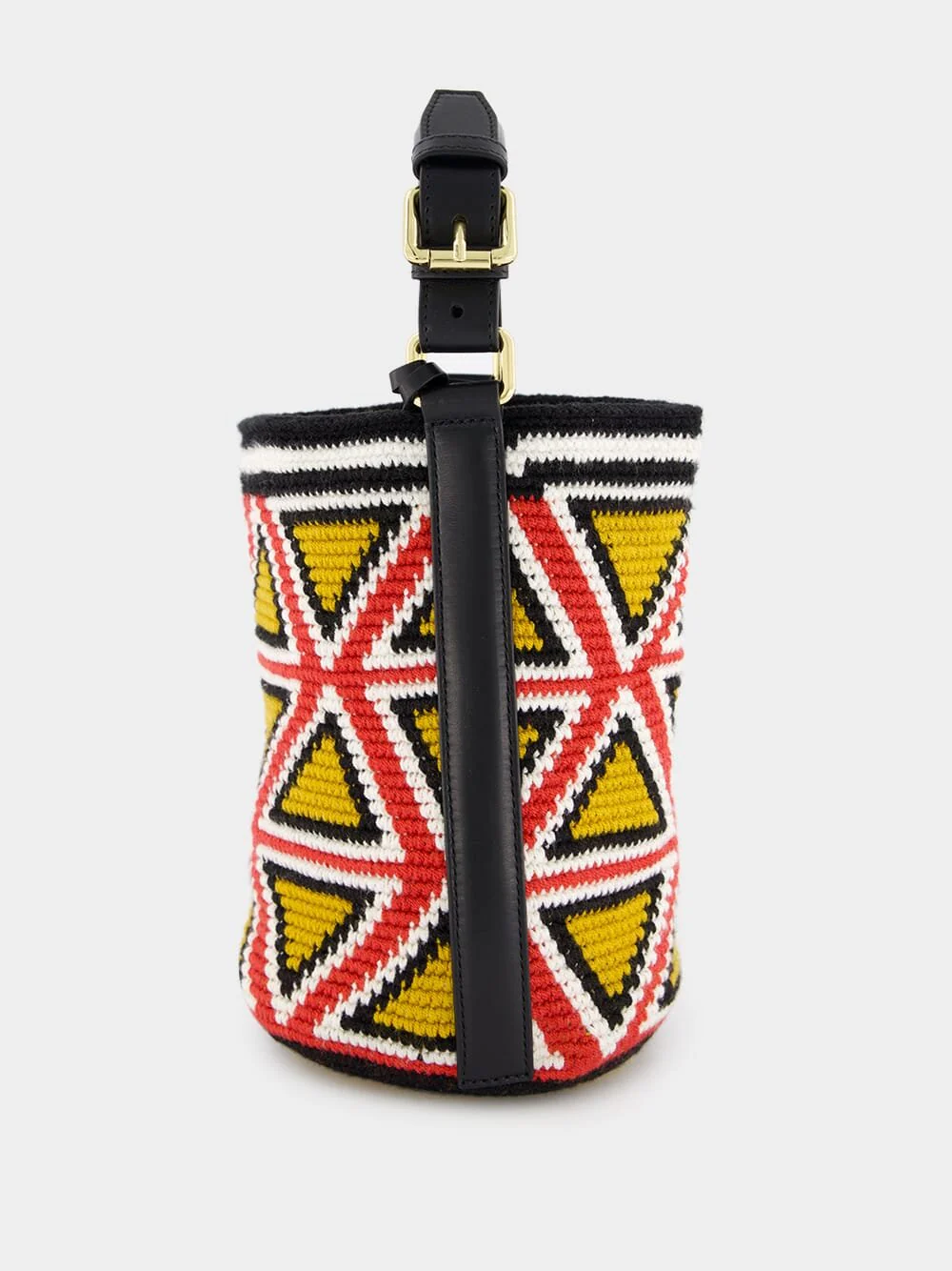 Triangle-Pattern Cylinder Small Bag - Image 3