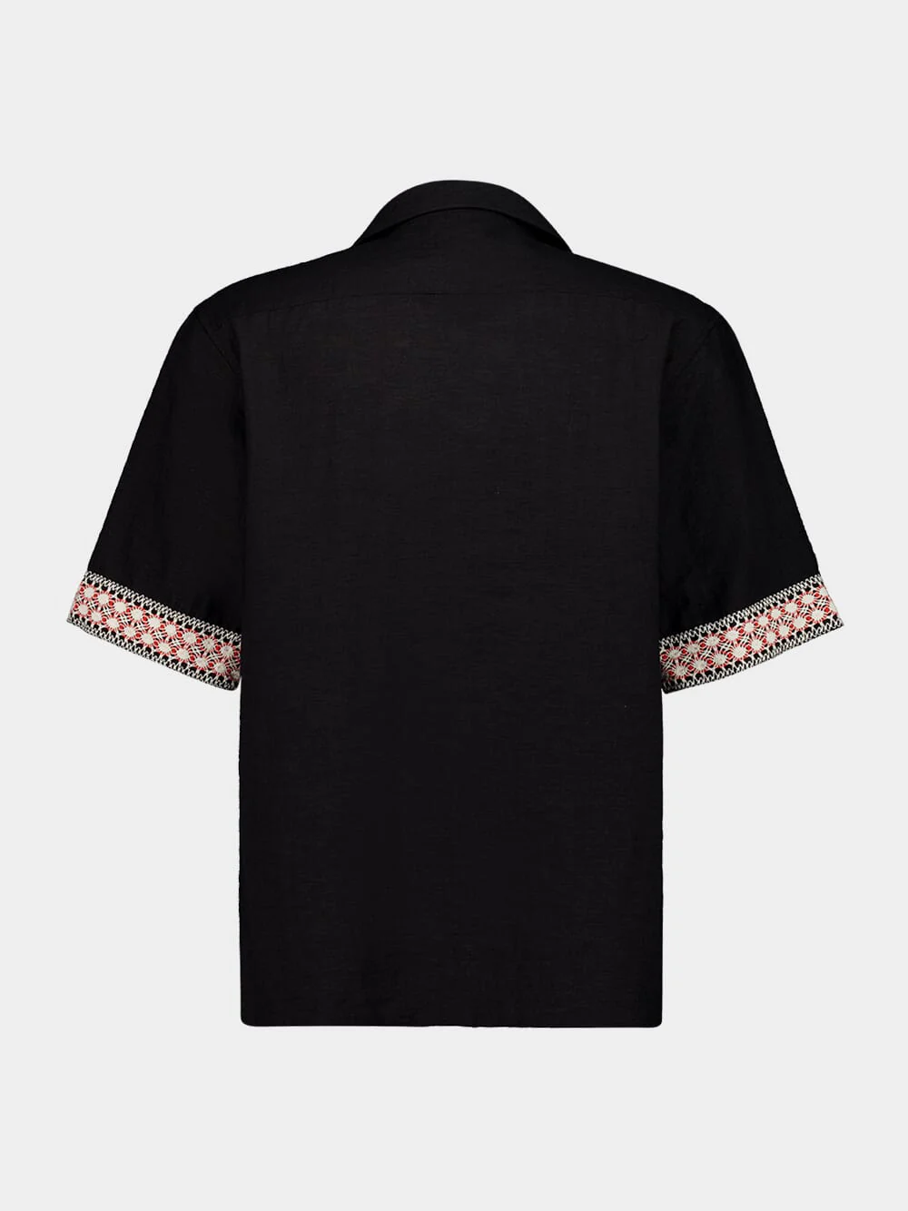 Black Braided Camp Collar Shirt - Image 2