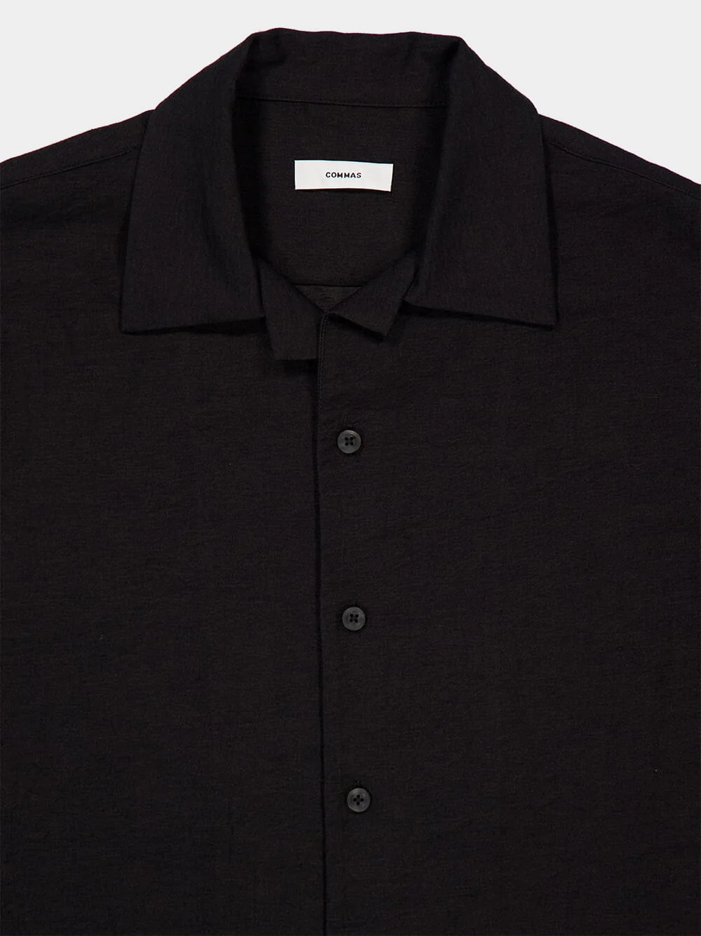 Black Braided Camp Collar Shirt - Image 3