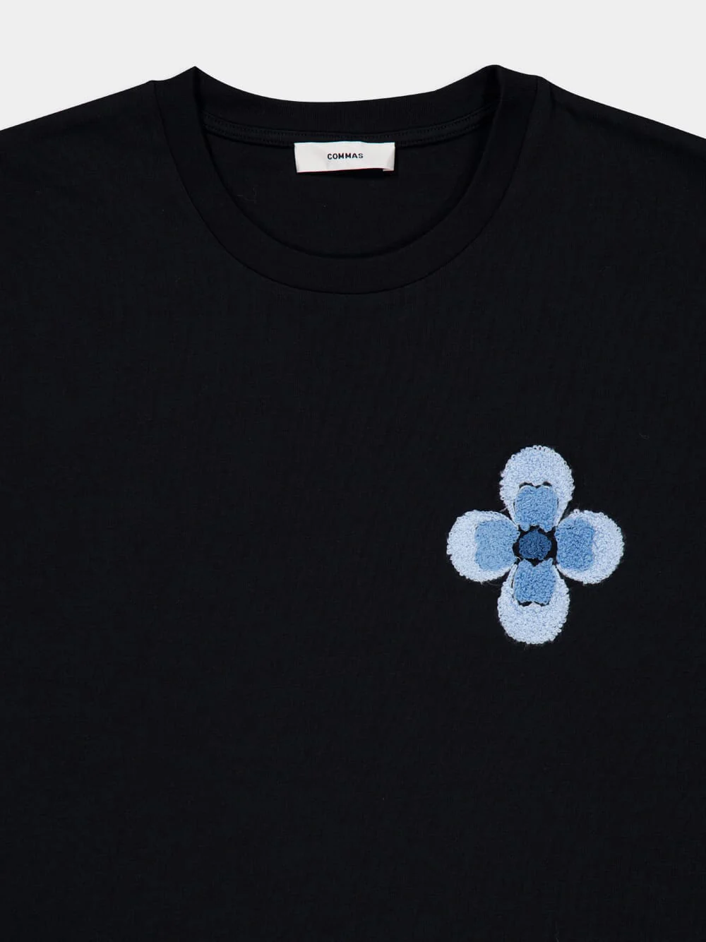 Black Floral Bouclé Embroidered T-Shirt - Image 3