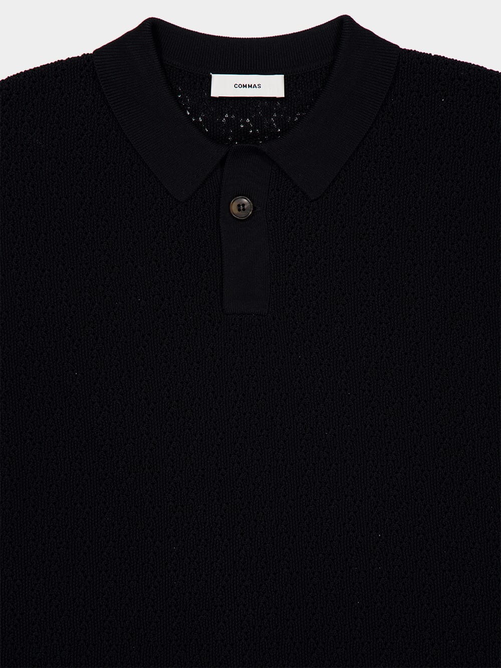 Black Polo Knit Cotton - Image 3