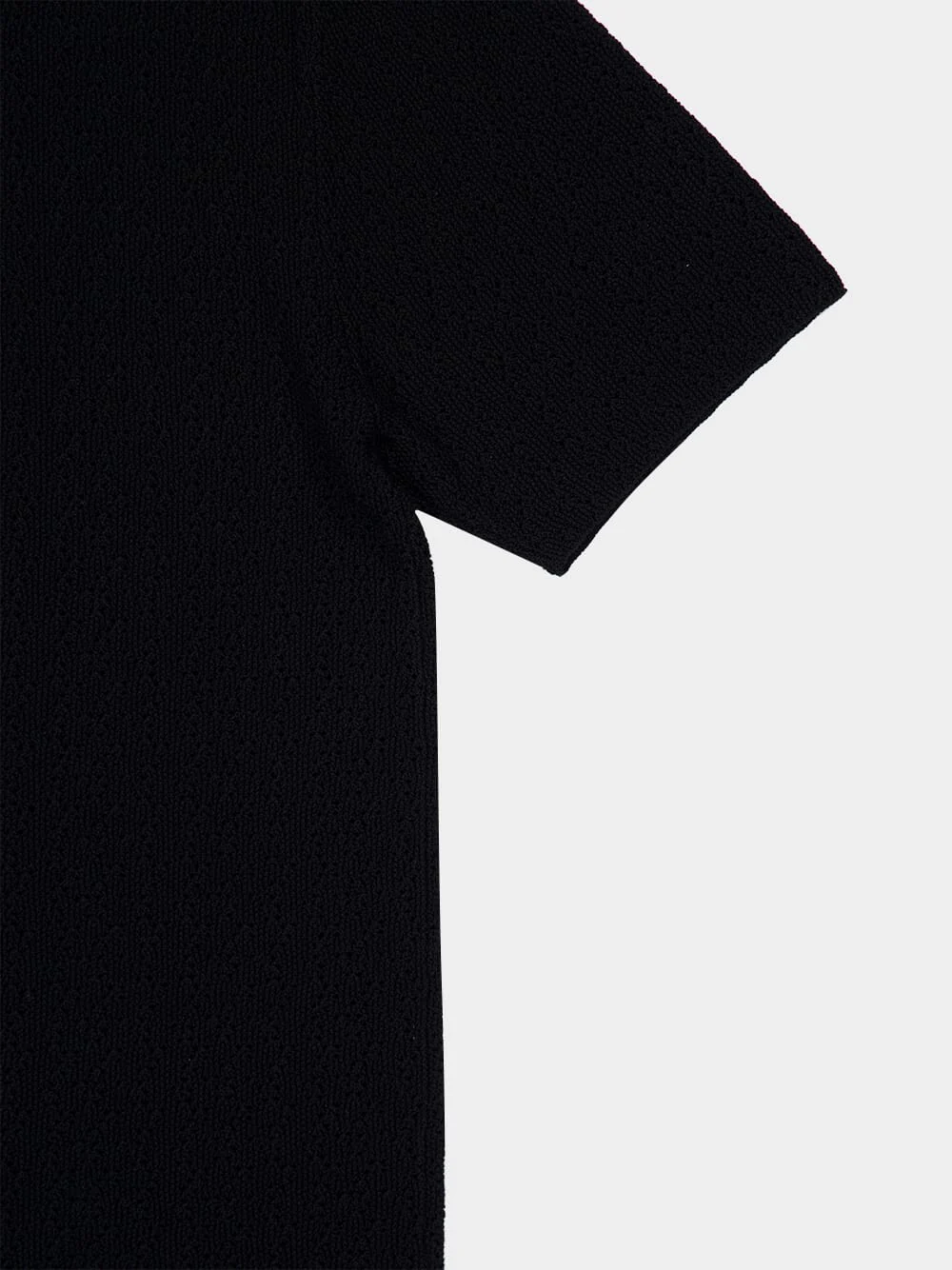 Black Polo Knit Cotton - Image 4