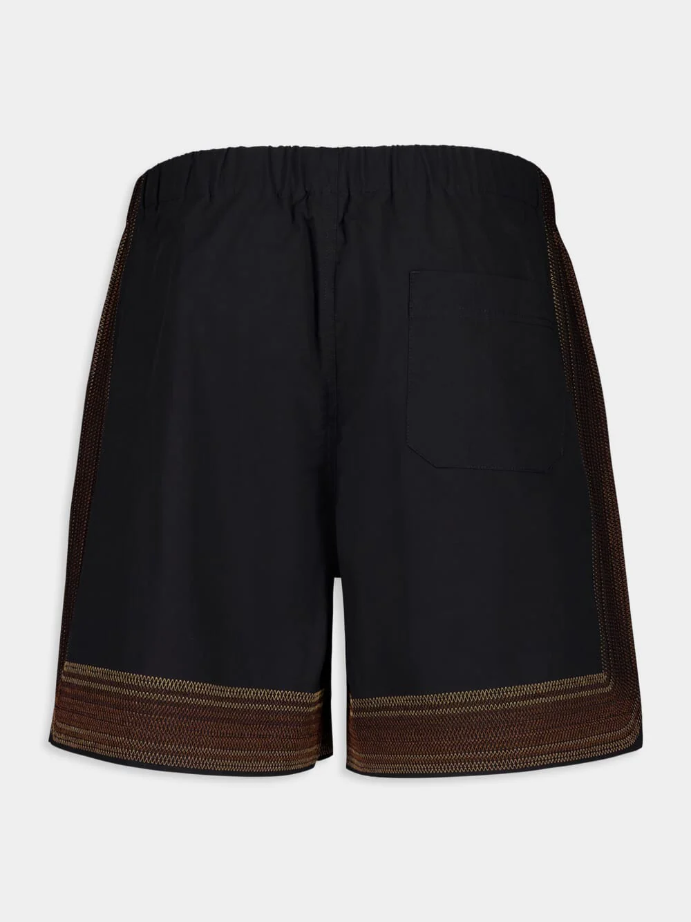 Black Sunwaves Embroidered Cotton Shorts - Image 4