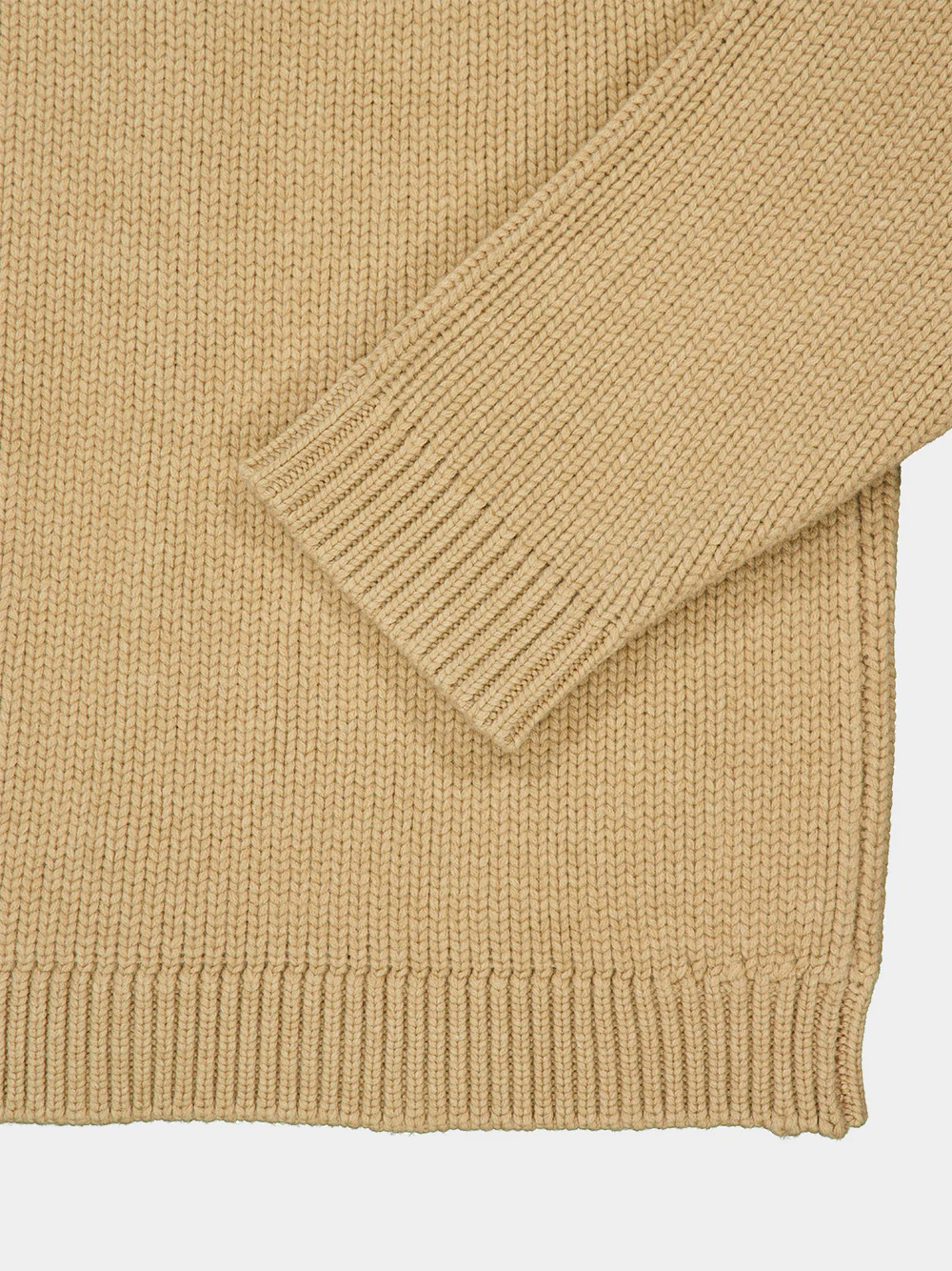 Camel Fisherman Rib Wool Cardigan - Image 4