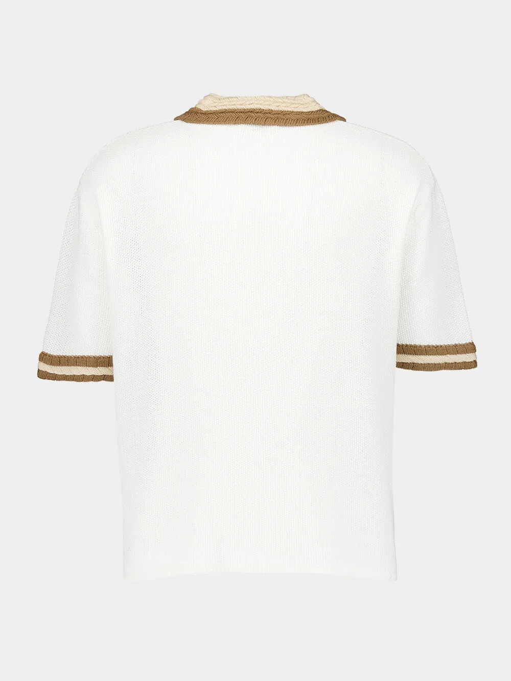 Crochet Collar Polo Shirt - Image 3