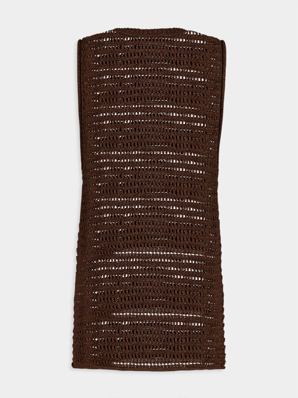 Open-Knit Brown Tank Top - Image 2