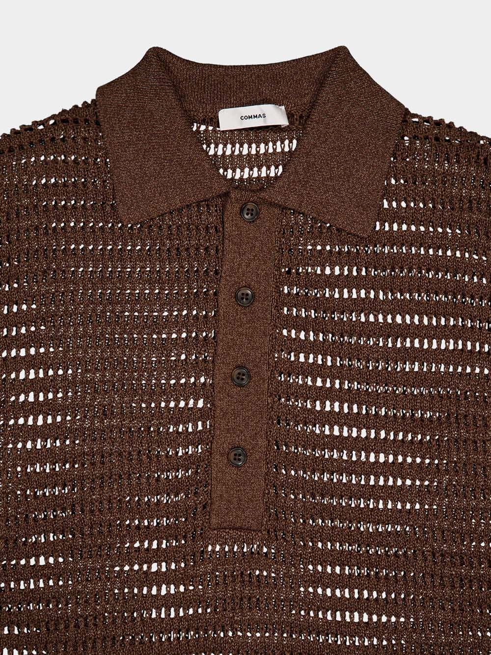Open-Knit Chocolate Polo - Image 3