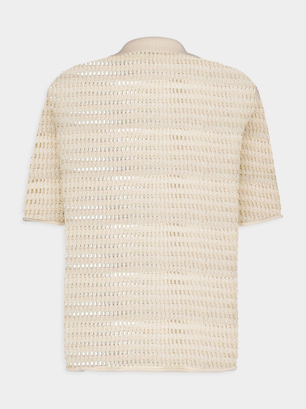 Open-Knit Cream Polo - Image 2