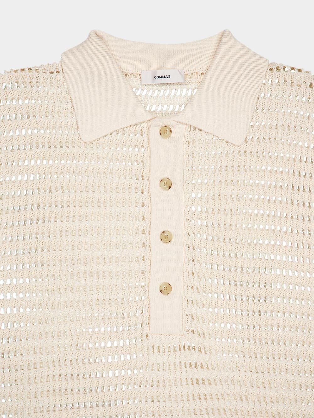 Open-Knit Cream Polo - Image 3