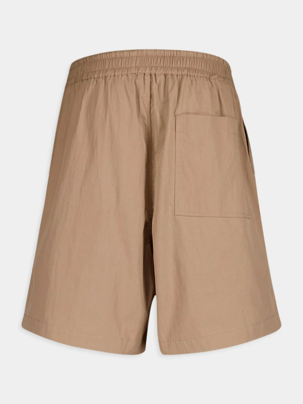 Taupe Cotton Drawstring Shorts - Image 2