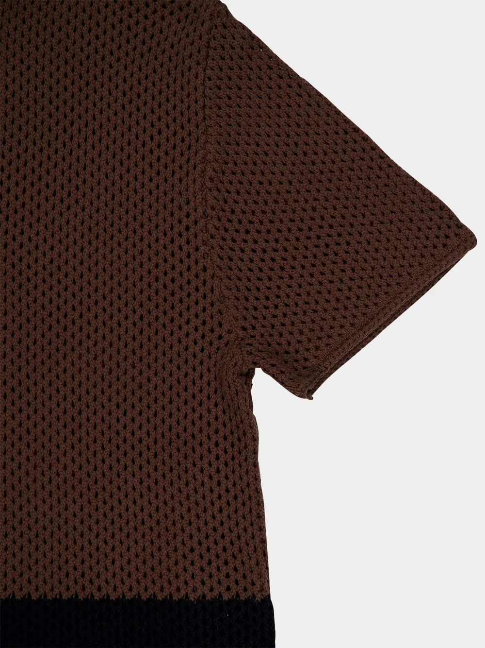 Two-Tone Crochet Polo Shirt - Image 4