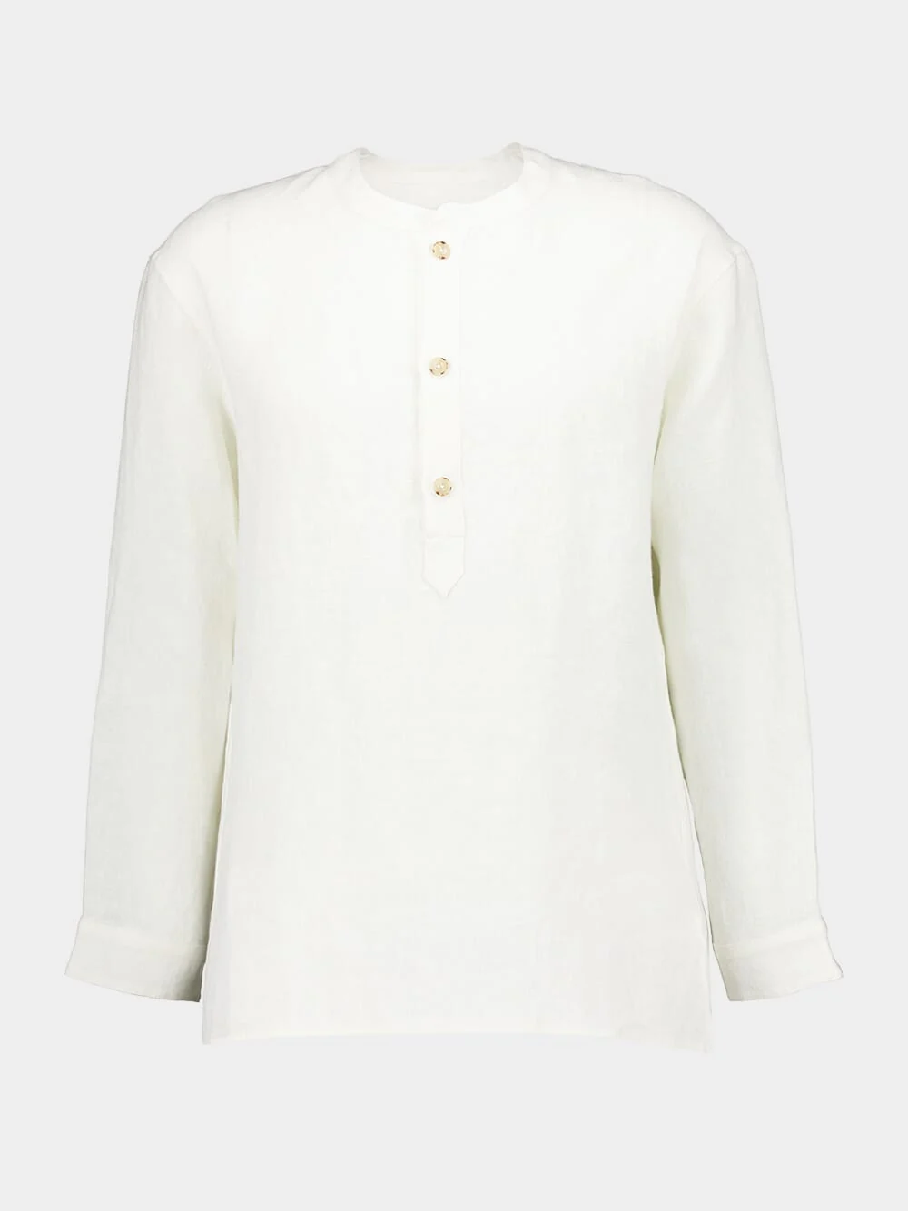 White Linen Popover Shirt - Image 2