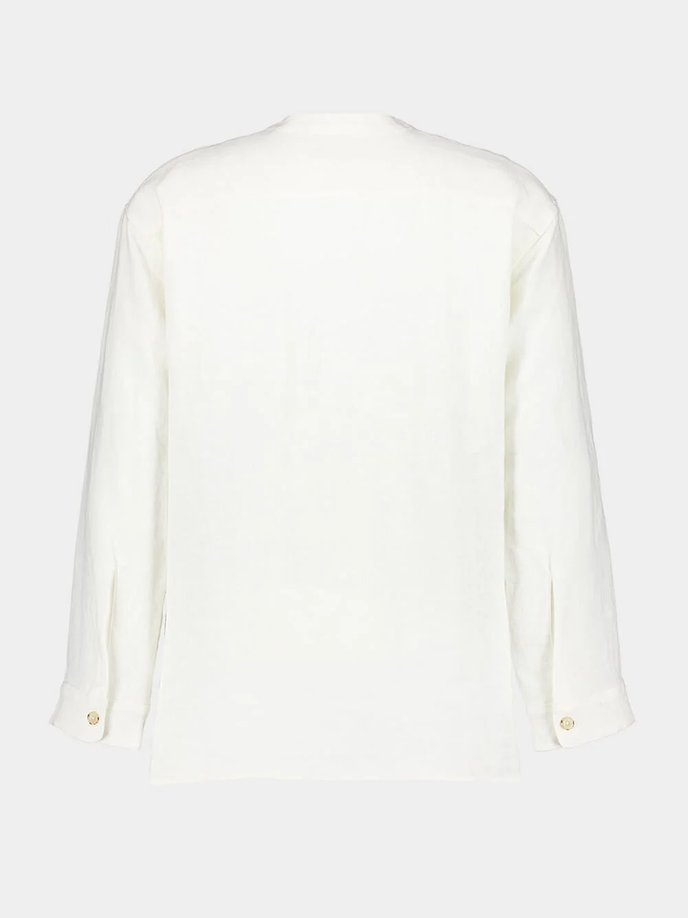 White Linen Popover Shirt - Image 3