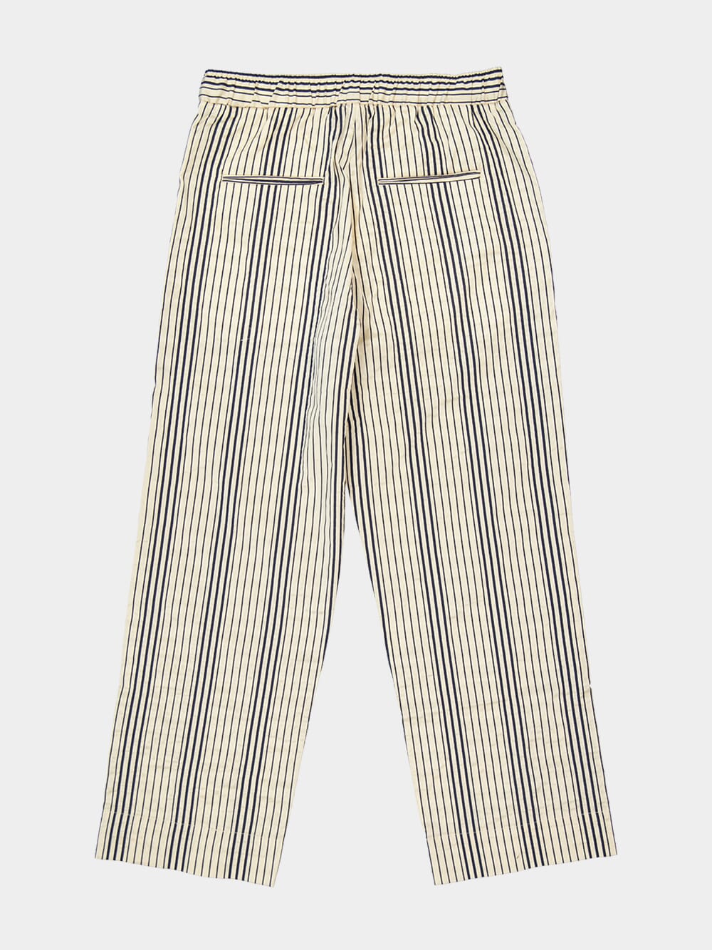 Cream Navy Relaxed Stripe Trousers - Image 8