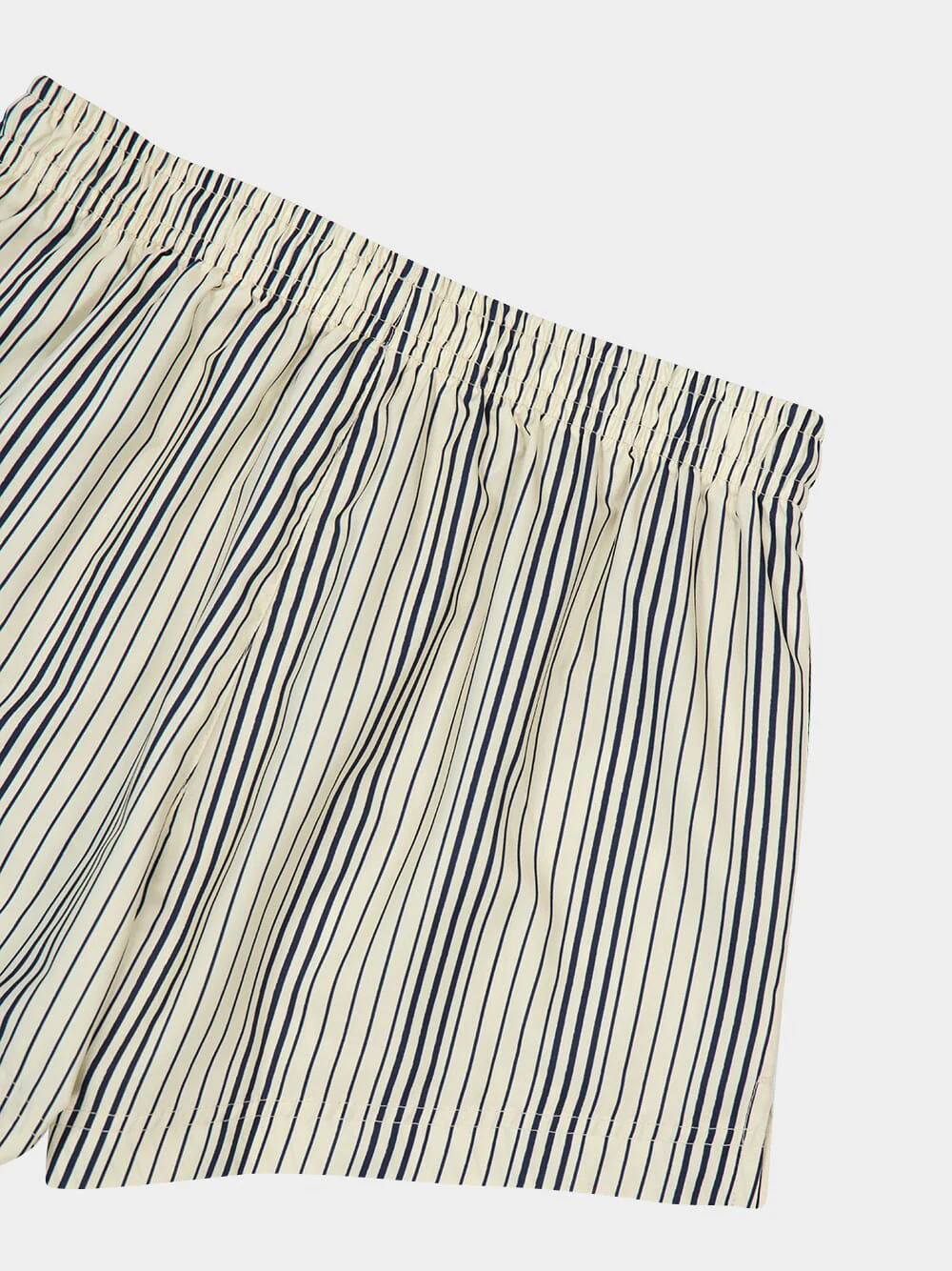 Cream Navy Striped Short Swim Shorts - Image 3