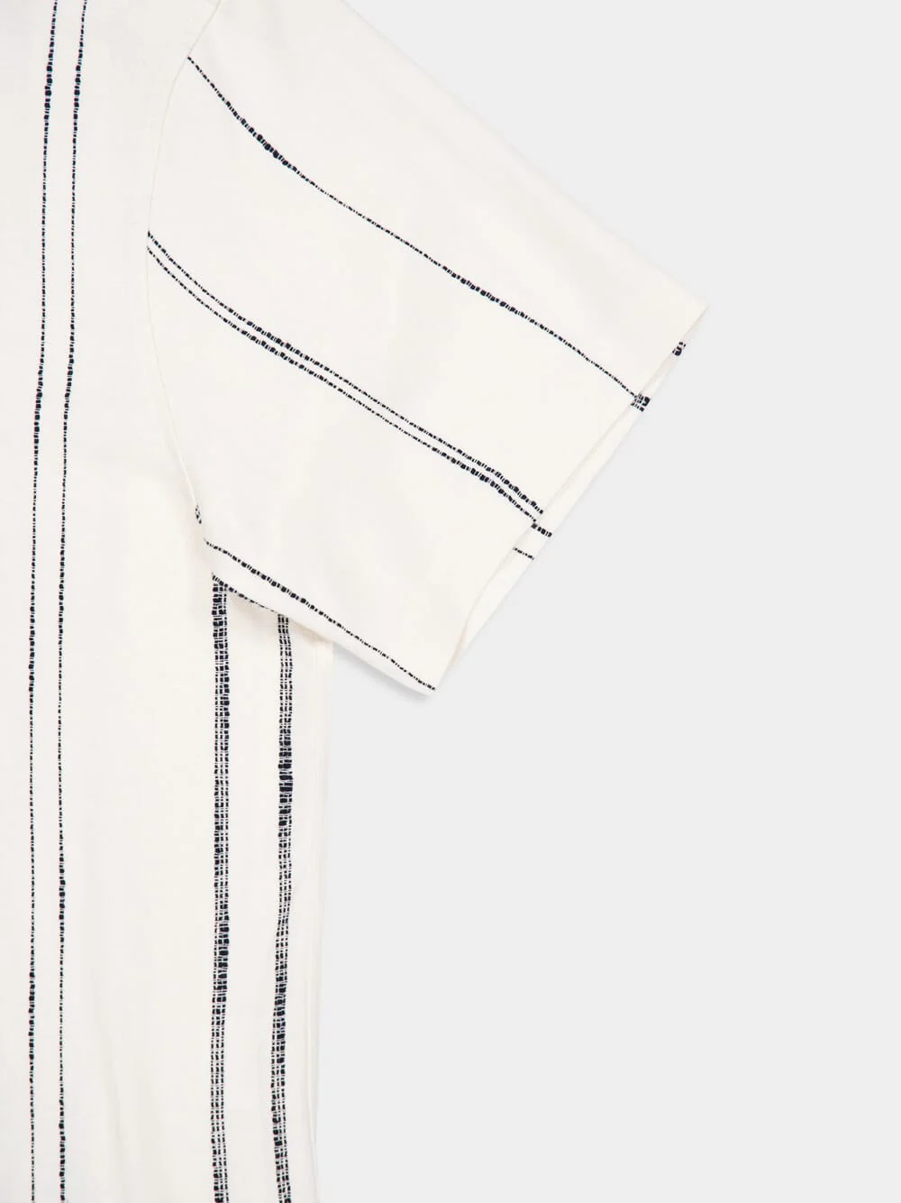 Cream Woven Stripe Boxy Shirt - Image 6