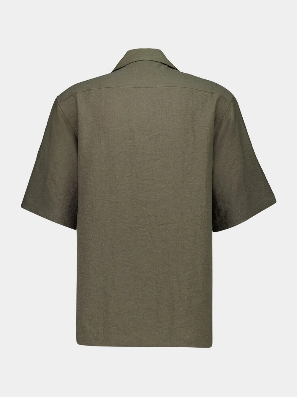 Dark Taupe Paisley Embroidered Camp Shirt - Image 3